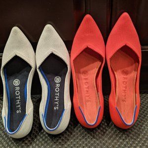 Rothy's: Light Gray Flaxseed Rothy's Points (7.5)